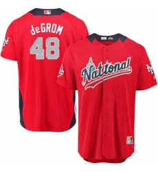 Youth Majestic New York Mets #48 Jacob deGrom Game Red National League 2018 MLB All-Star MLB Jersey