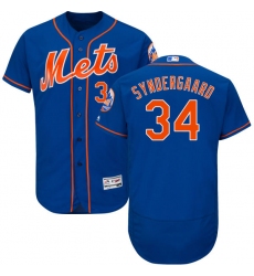 Men's Majestic New York Mets #34 Noah Syndergaard Royal Blue Alternate Flex Base Authentic Collection MLB Jersey