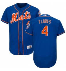 Men's Majestic New York Mets #4 Wilmer Flores Royal Blue Alternate Flex Base Authentic Collection MLB Jersey