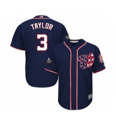 Youth Washington Nationals #3 Michael Taylor Authentic Navy Blue Alternate 2 Cool Base 2019 World Series Bound Baseball Jersey