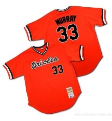 Men's Mitchell and Ness Baltimore Orioles #33 Eddie Murray Authentic Orange Throwback MLB Jersey