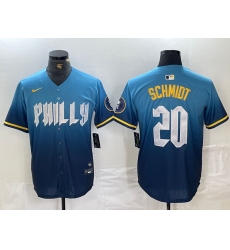 Mens Philadelphia Phillies #20 Mike Schmidt Blue 2024 City Cool Base Jersey