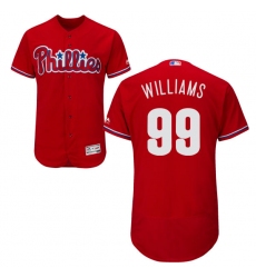 Men's Majestic Philadelphia Phillies #99 Mitch Williams Red Alternate Flex Base Authentic Collection MLB Jersey