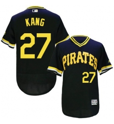 Men's Majestic Pittsburgh Pirates #27 Jung-ho Kang Black Flexbase Authentic Collection Cooperstown MLB Jersey