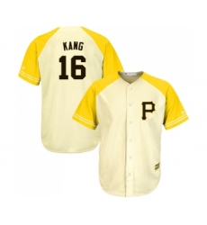 Men's Pittsburgh Pirates #16 Jung-ho Kang Replica Cream Gold Exclusive Baseball Jersey