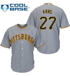 Youth Majestic Pittsburgh Pirates #27 Jung-ho Kang Authentic Grey Road Cool Base MLB Jersey