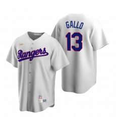 Men's Nike Texas Rangers #13 Joey Gallo White Cooperstown Collection Home Stitched Baseball Jersey
