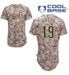 Men's Majestic Cincinnati Reds #19 Joey Votto Replica Camo Alternate Cool Base MLB Jersey