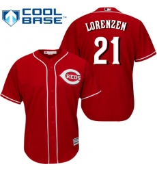 Youth Majestic Cincinnati Reds #21 Michael Lorenzen Replica Red Alternate Cool Base MLB Jersey