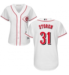 Women's Majestic Cincinnati Reds #31 Drew Storen Authentic White MLB Jersey