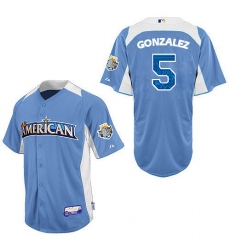 Men's Majestic Colorado Rockies #5 Carlos Gonzalez Authentic Blue American League 2012 All-Star BP MLB Jersey
