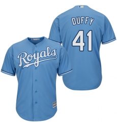 Men's Majestic Kansas City Royals #41 Danny Duffy Replica Light Blue Alternate 1 Cool Base MLB Jersey