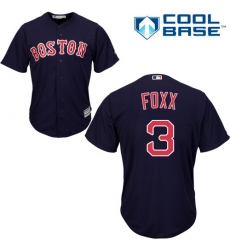 Youth Majestic Boston Red Sox #3 Jimmie Foxx Authentic Navy Blue Alternate Road Cool Base MLB Jersey