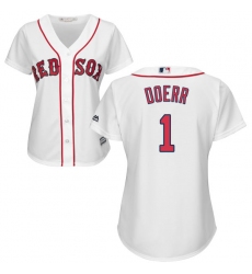 Women's Majestic Boston Red Sox #1 Bobby Doerr Replica White Home MLB Jersey