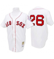 Men's Mitchell and Ness 1987 Boston Red Sox #26 Wade Boggs Authentic White Throwback MLB Jersey