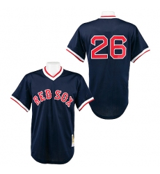 Men's Mitchell and Ness 1991 Boston Red Sox #26 Wade Boggs Authentic Navy Blue Throwback MLB Jersey