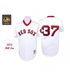 Men's Mitchell and Ness Boston Red Sox #37 Bill Lee Replica White Throwback MLB Jersey