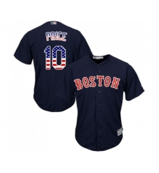 Men's Boston Red Sox #10 David Price Authentic Navy Blue USA Flag Fashion Baseball Jersey
