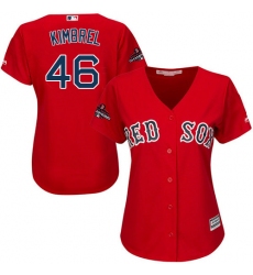 Women's Majestic Boston Red Sox #46 Craig Kimbrel Authentic Red Alternate Home 2018 World Series Champions MLB Jersey