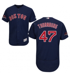 Men's Majestic Boston Red Sox #47 Tyler Thornburg Navy Blue Alternate Flex Base Authentic Collection 2018 World Series Champions MLB Jersey
