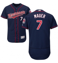 Men's Majestic Minnesota Twins #7 Joe Mauer Authentic Navy Blue Alternate Flex Base Authentic Collection MLB Jersey