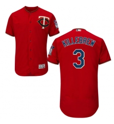 Men's Majestic Minnesota Twins #3 Harmon Killebrew Authentic Scarlet Alternate Flex Base Authentic Collection MLB Jersey