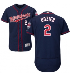 Men's Majestic Minnesota Twins #2 Brian Dozier Authentic Navy Blue Alternate Flex Base Authentic Collection MLB Jersey