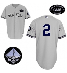 Men's Majestic New York Yankees #2 Derek Jeter Authentic Grey GMS 