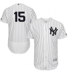 Men's Majestic New York Yankees #15 Thurman Munson White Home Flex Base Authentic Collection MLB Jersey