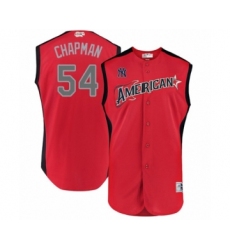 Men's New York Yankees #54 Aroldis Chapman Authentic Red American League 2019 Baseball All-Star Jersey