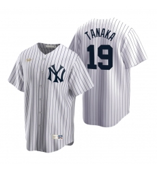 Men's Nike New York Yankees #19 Masahiro Tanaka White Cooperstown Collection Home Stitched Baseball Jersey