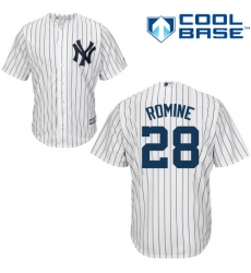Youth Majestic New York Yankees #28 Austin Romine Replica White Home MLB Jersey