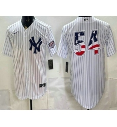 Men's New York Yankees #54 Max Fried White 2026 USA 250 Fourth of July Home Stadium Stitched Jersey