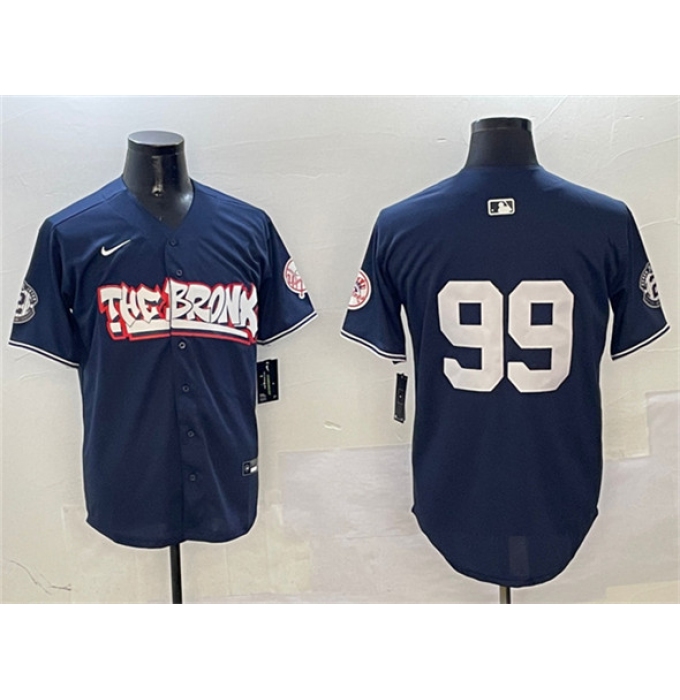 Men's New York Yankees #99 Aaron Judge Navy Bronx Graffiti Vapor Limited Stitched Baseball Jersey