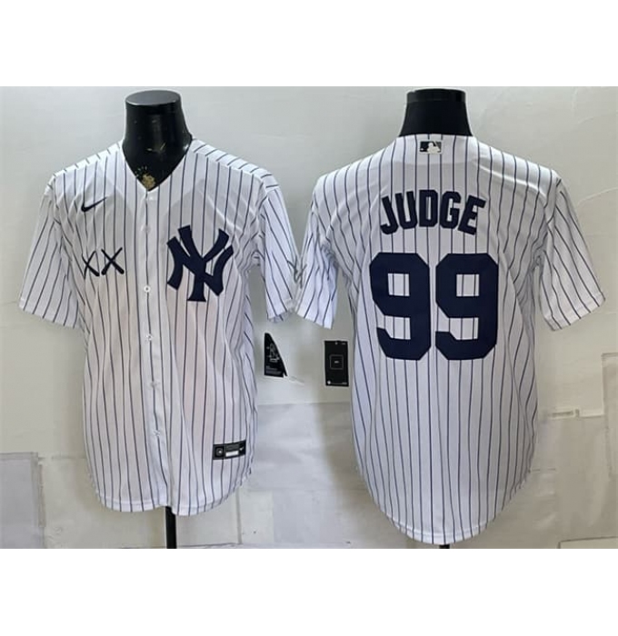 Men's New York Yankees x KAWS #99 Aaron Judge White Stadium Stitched Baseball Jersey