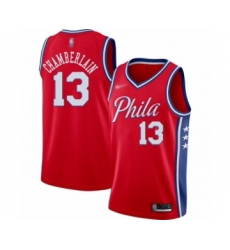 Men's Philadelphia 76ers #13 Wilt Chamberlain Authentic Red Finished Basketball Jersey - Statement Edition