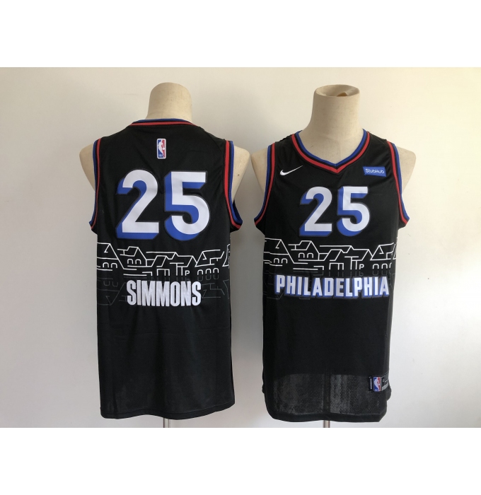 Men's Philadelphia 76ers #25 Ben Simmons Nike Black 2020-21 Swingman Jersey