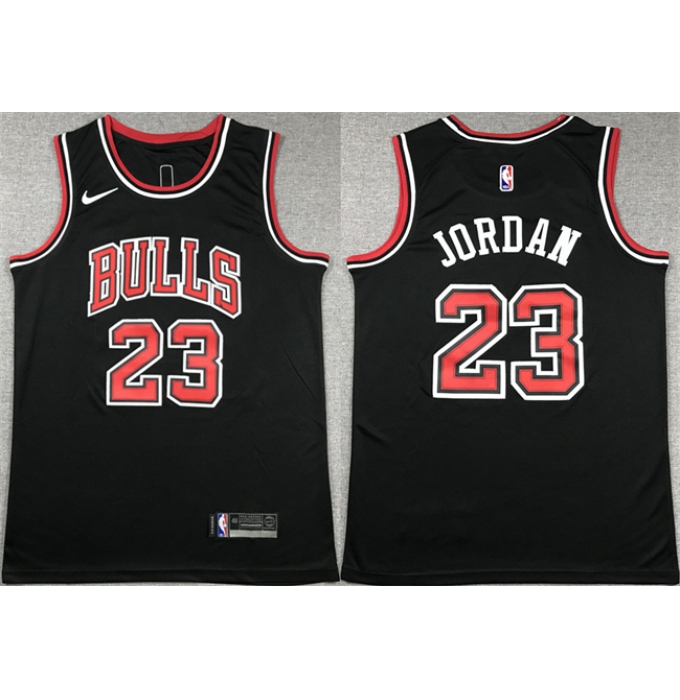 Men's Chicago Bulls #23 Michael Jordan Black Stitched Basketball Jersey