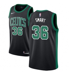 Youth Adidas Boston Celtics #36 Marcus Smart Authentic Black NBA Jersey - Statement Edition