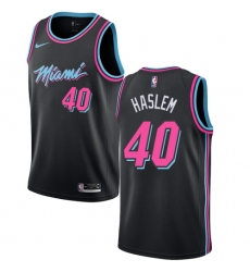 Men's Nike Miami Heat #40 Udonis Haslem Swingman Black NBA Jersey - City Edition