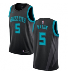 Youth Nike Jordan Charlotte Hornets #5 Nicolas Batum Swingman Black NBA Jersey - 2018 19 City Edition