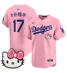 Men's Los Angeles Dodgers #17 大谷翔平 Pink 2025 Hello Kitty Vapor Limited Stitched Baseball Jersey