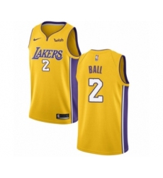 Youth Los Angeles Lakers #2 Lonzo Ball Swingman Gold Home Basketball Jersey - Icon Edition