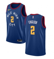 Men's Nike Denver Nuggets #2 Alex English Swingman Light Blue Alternate NBA Jersey Statement Edition