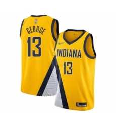Women's Indiana Pacers #13 Paul George Swingman Gold Finished Basketball Jersey - Statement Edition