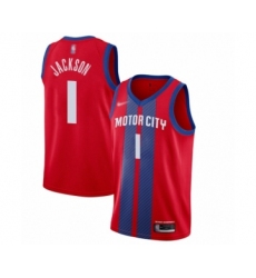 Women's Detroit Pistons #1 Reggie Jackson Swingman Red Basketball Jersey - 2019 20 City Edition