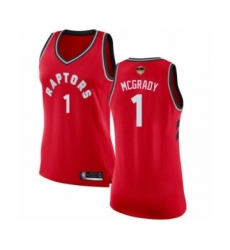 Women's Toronto Raptors #1 Tracy Mcgrady Swingman Red 2019 Basketball Finals Bound Jersey - Icon Edition