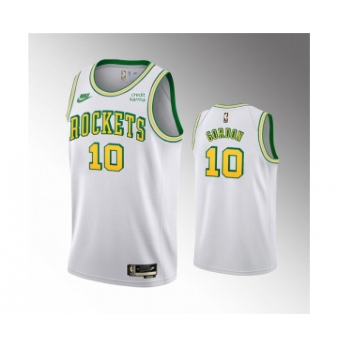 Men's Houston Rockets #10 Eric Gordon White Swingman Classic Edition Stitched Basketball Jersey