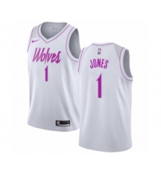 Women's Nike Minnesota Timberwolves #1 Tyus Jones White Swingman Jersey - Earned Edition