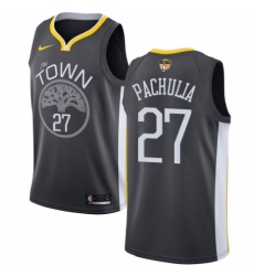 Youth Nike Golden State Warriors #27 Zaza Pachulia Swingman Black Alternate 2018 NBA Finals Bound NBA Jersey - Statement Edition